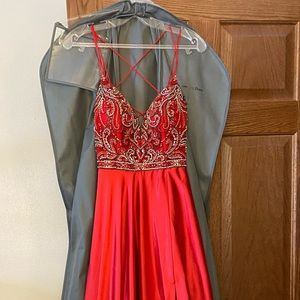 Red size 00 prom dress, with pockets!